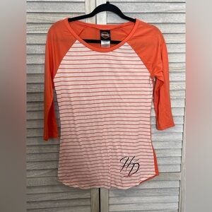 Harley Davidson Women’s Striped Shirt Size M